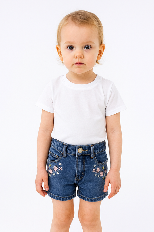 Floral Denim Shorts