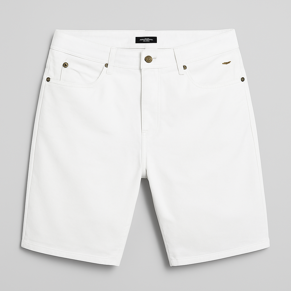 White Cotton Shorts