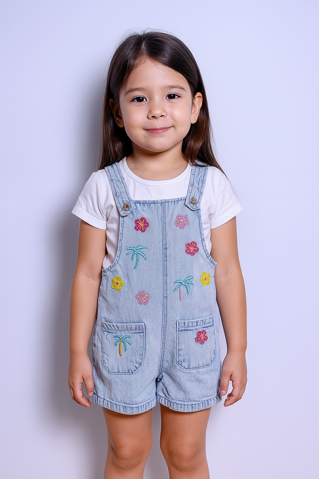 Floral Denim Dungaree